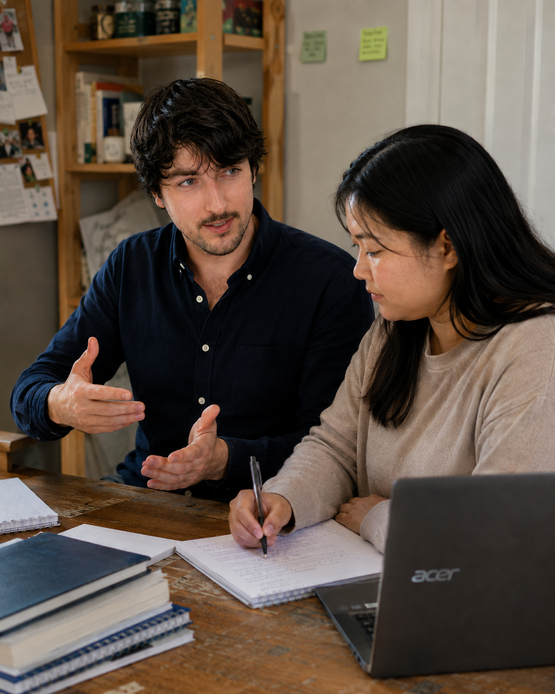 Tutor mentoring a student during a one-to-one study support session